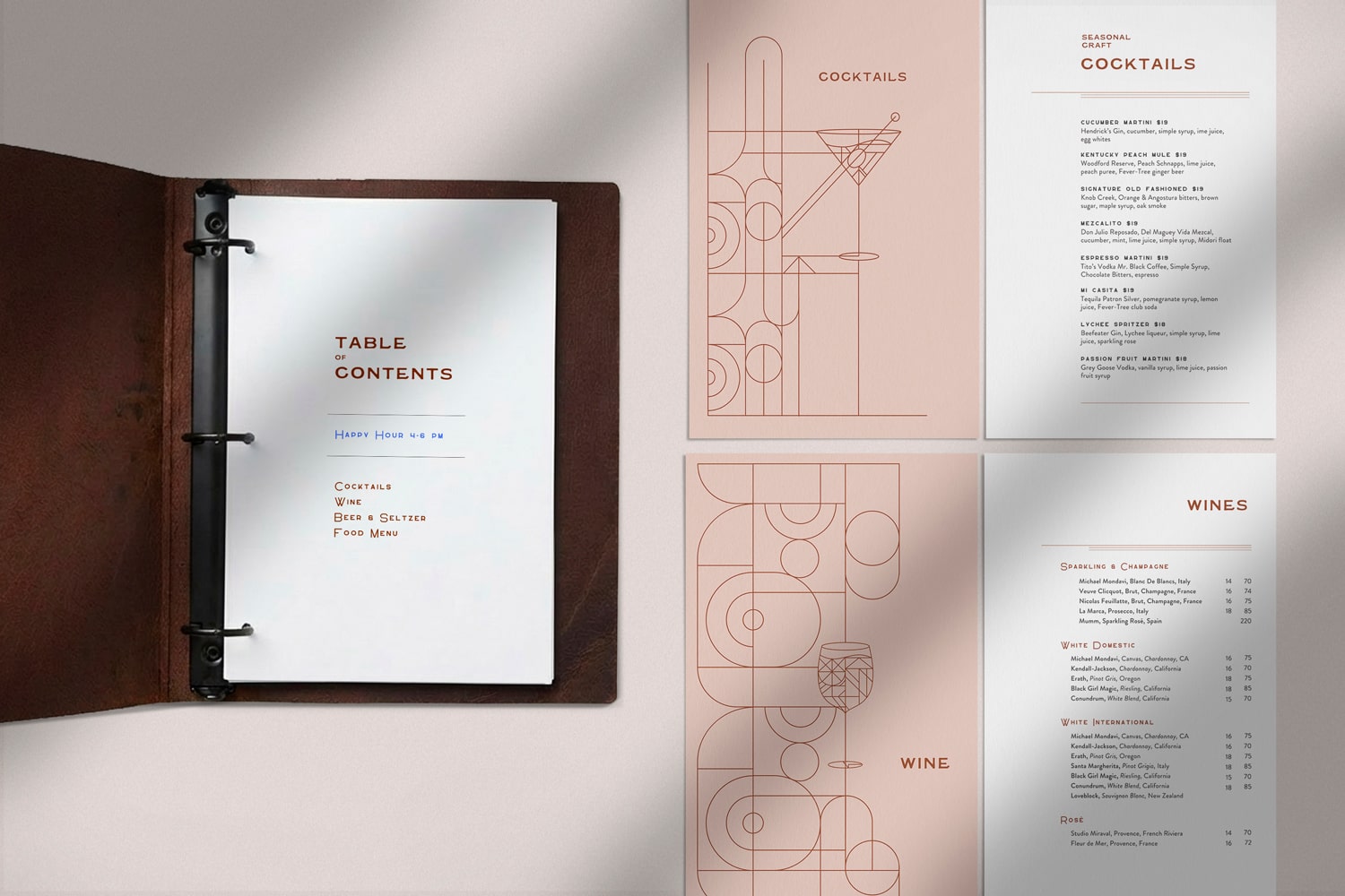Craftsman Menu Templates