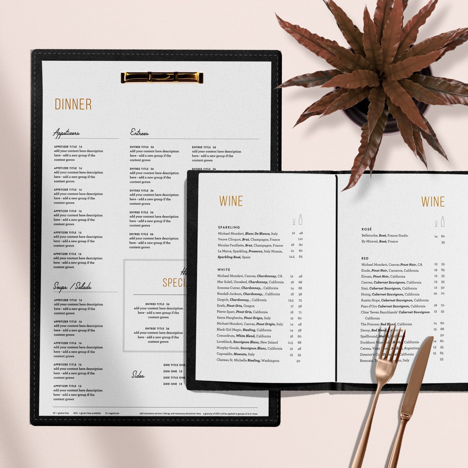 Deco Chic Menu Template
