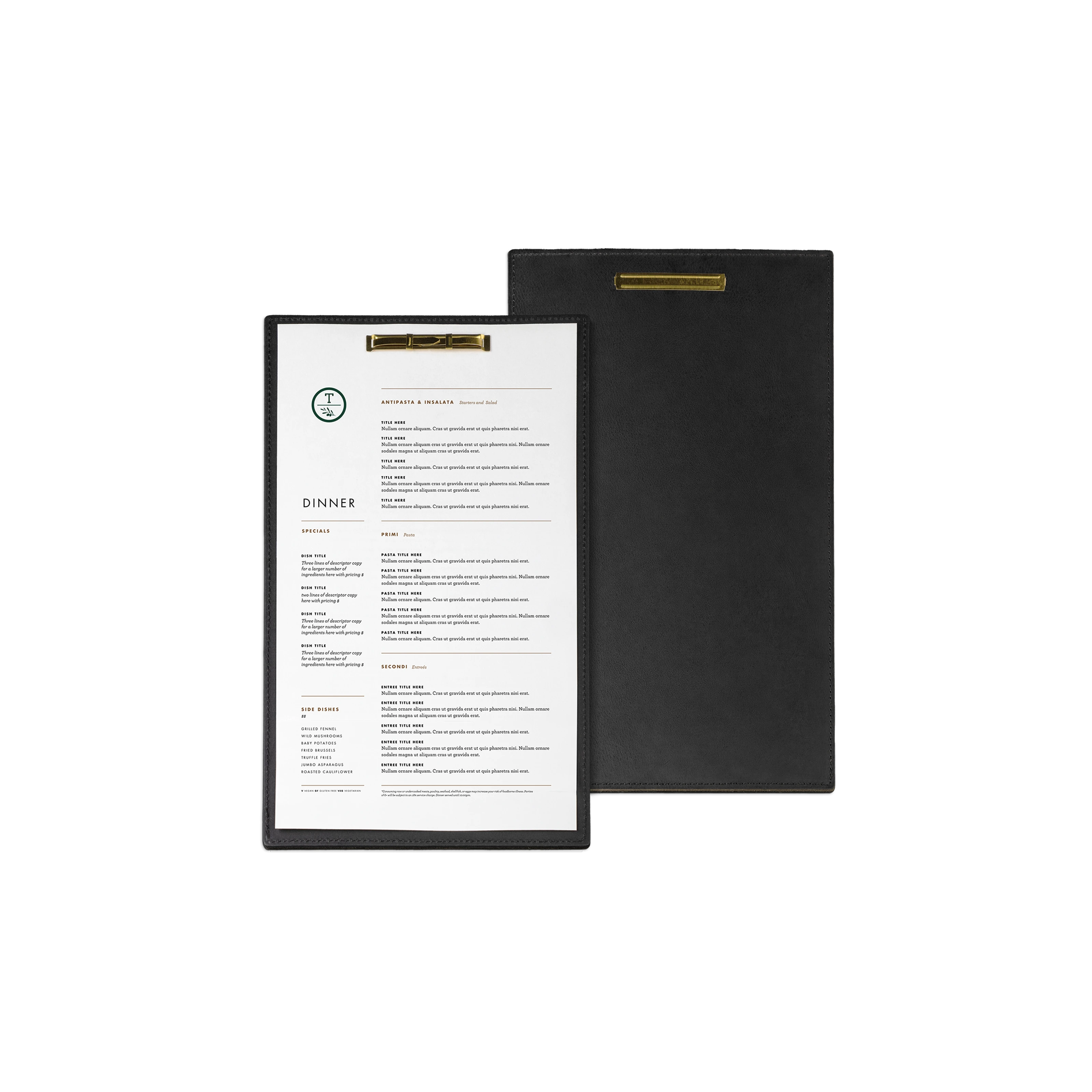 Menu Board - Leather