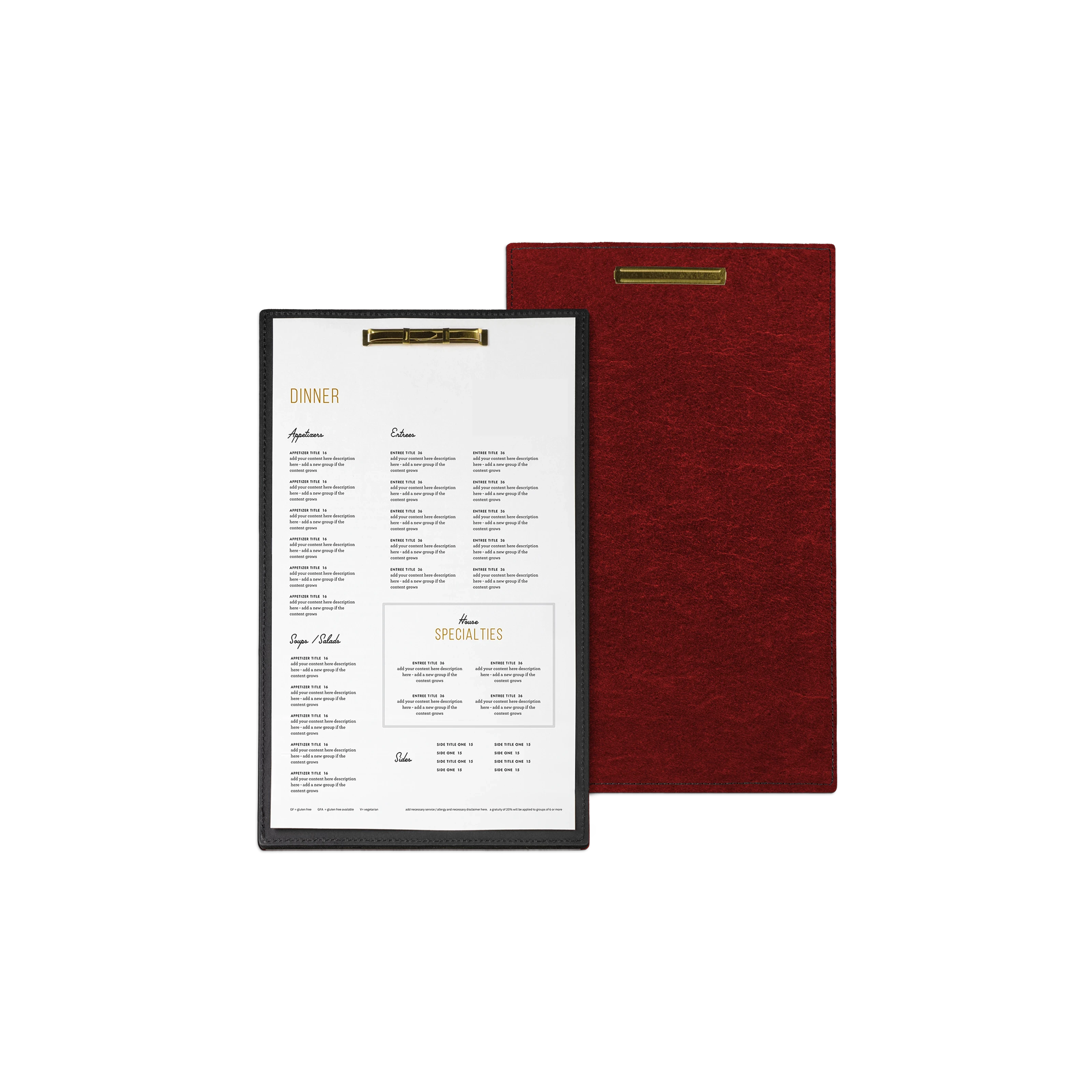 Menu Board - Leather