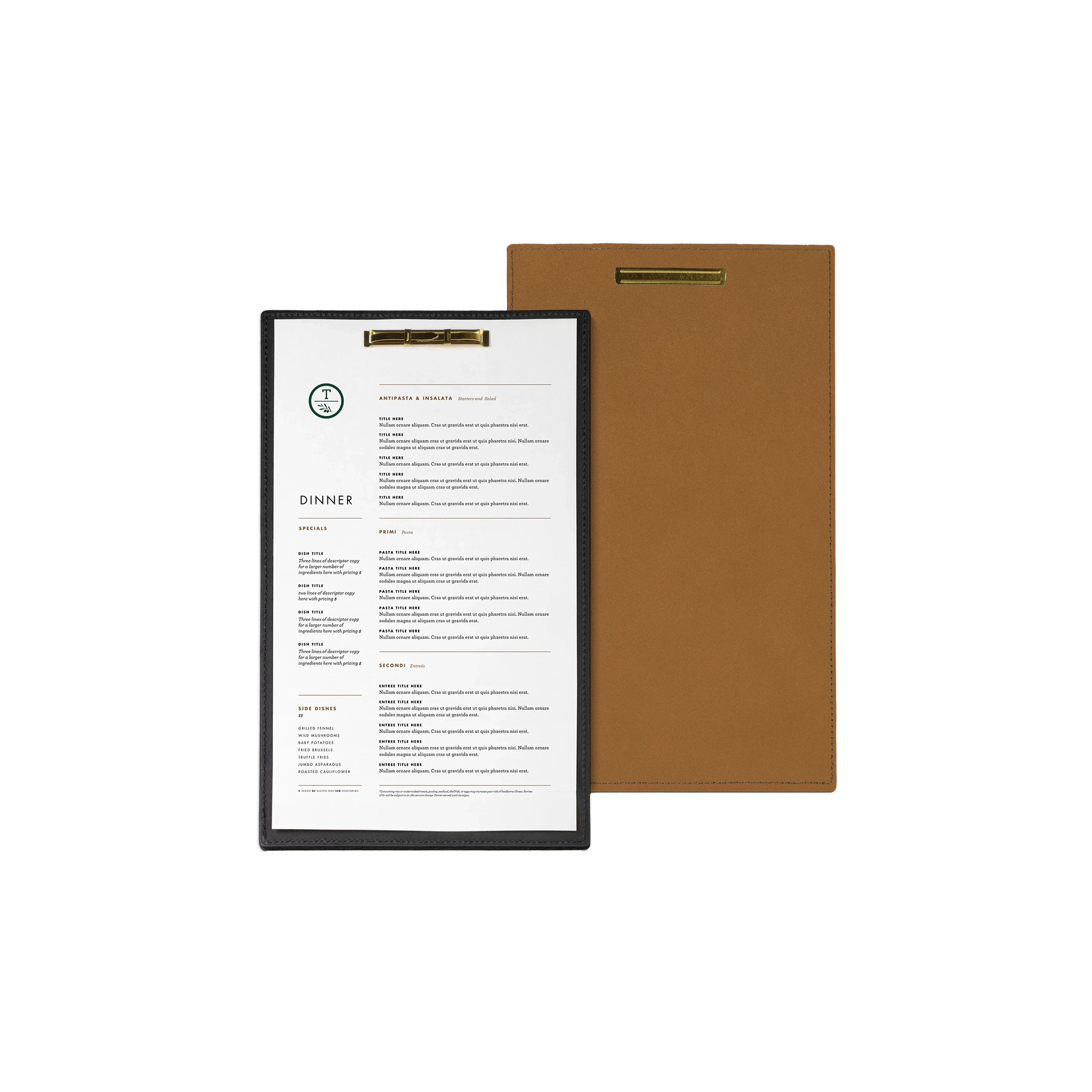 Menu Board - Leather