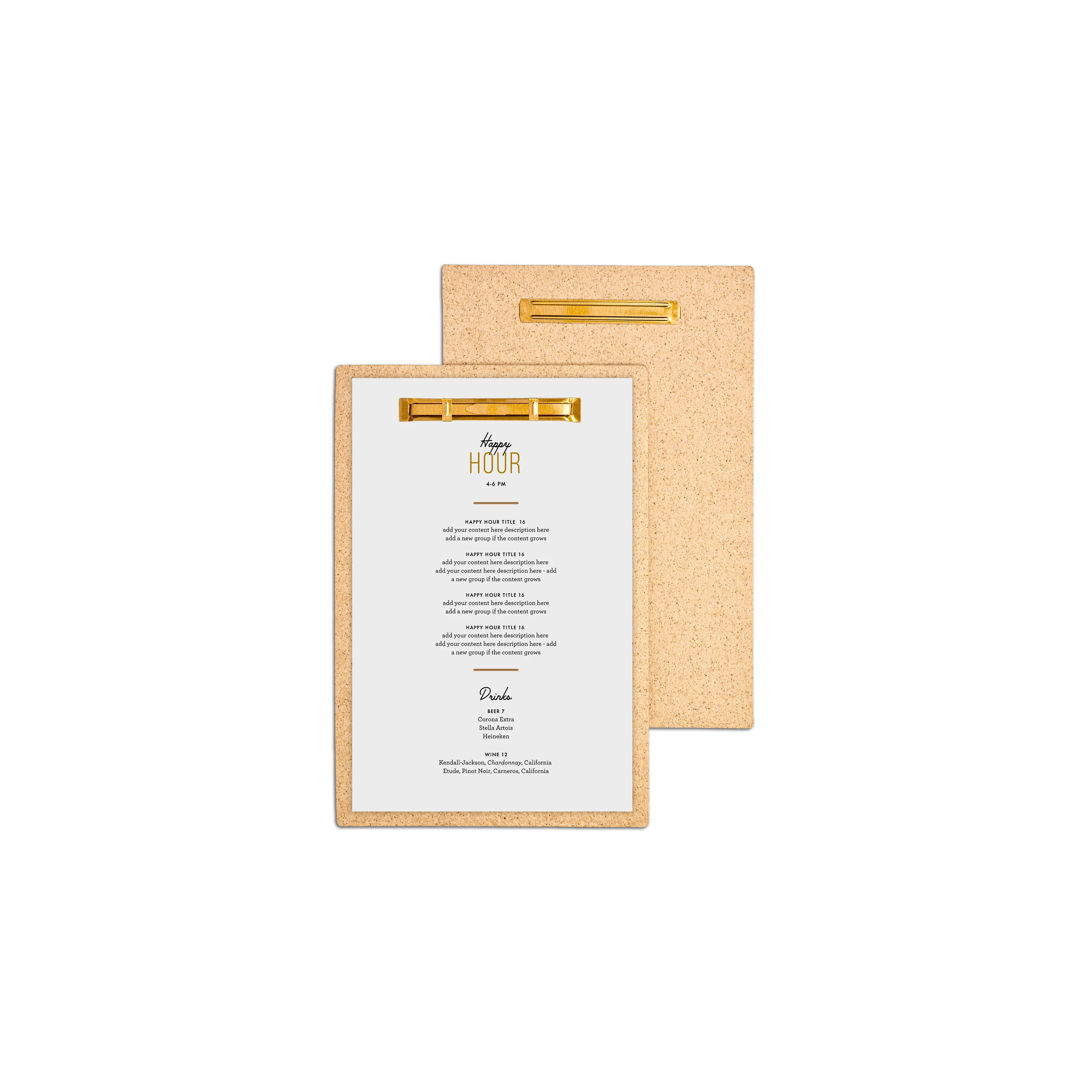 Menu Board - Cork, Hardboard, Paper Resin