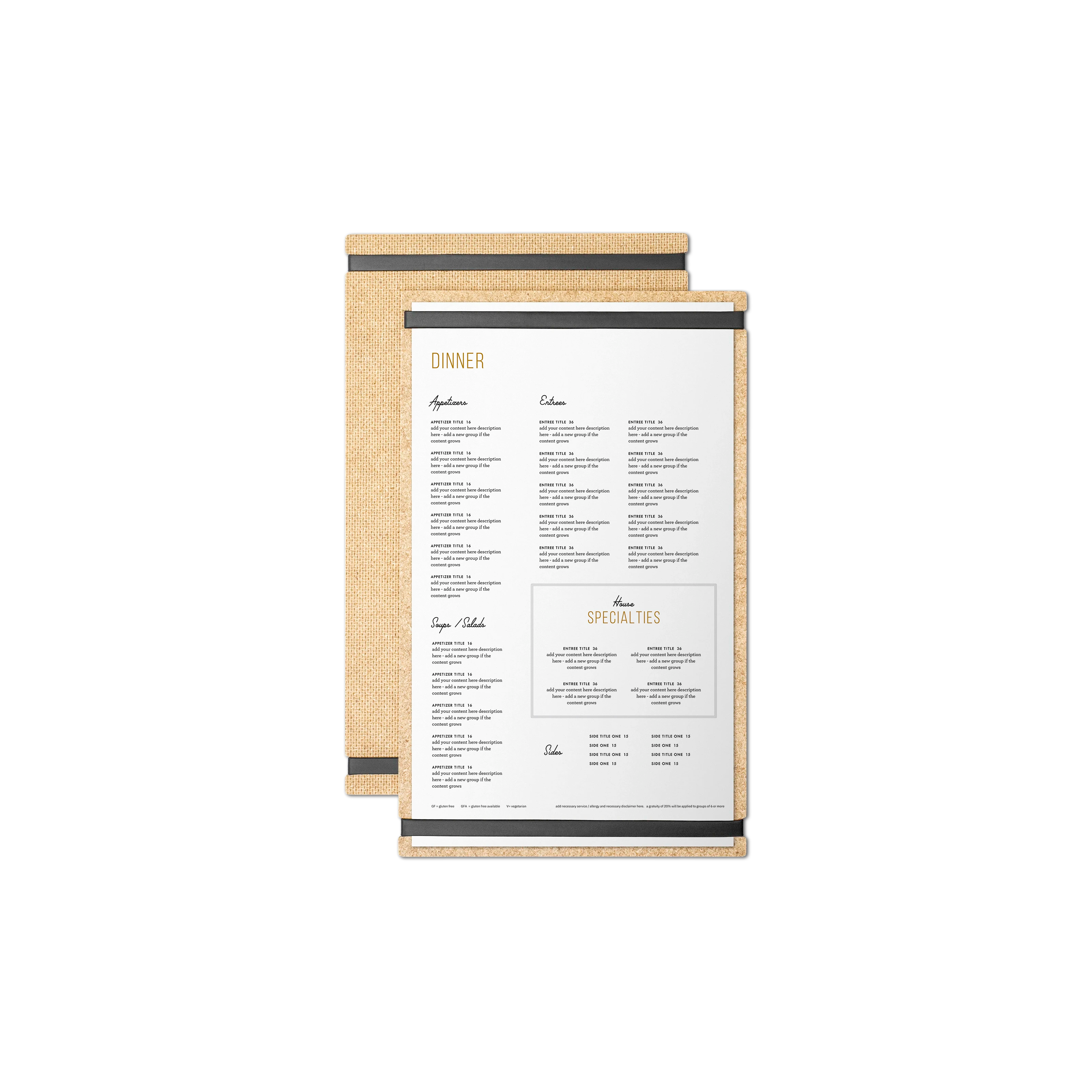 Menu Board - Cork, Hardboard, Paper Resin